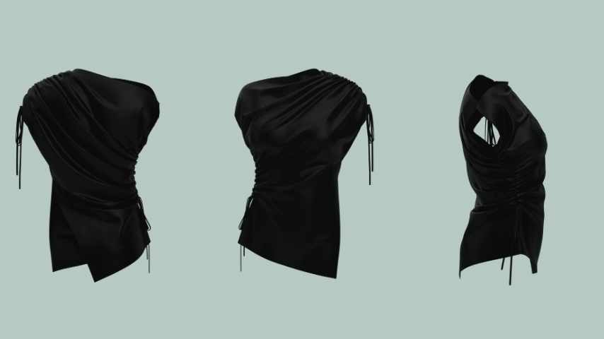 an asymmetrical rouching top 3D by indiseam